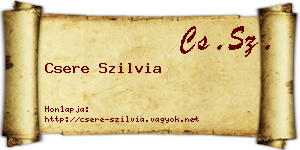 Csere Szilvia névjegykártya